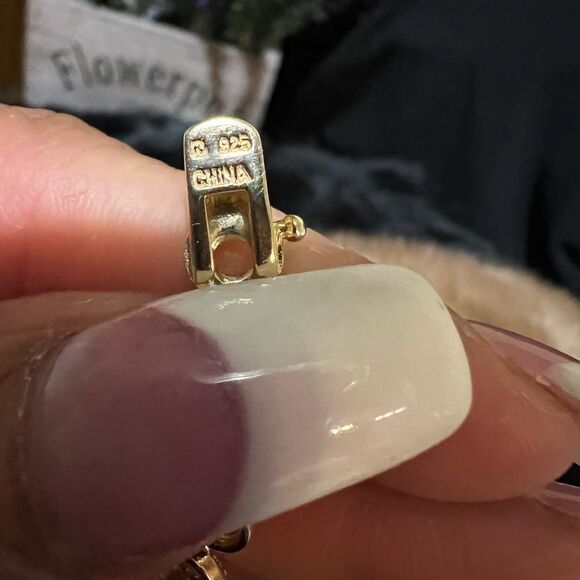 WOMENS GOLD AND STERLING SILVER BRACELET CIRCLE TENNIS 925 - Picture 4 of 4